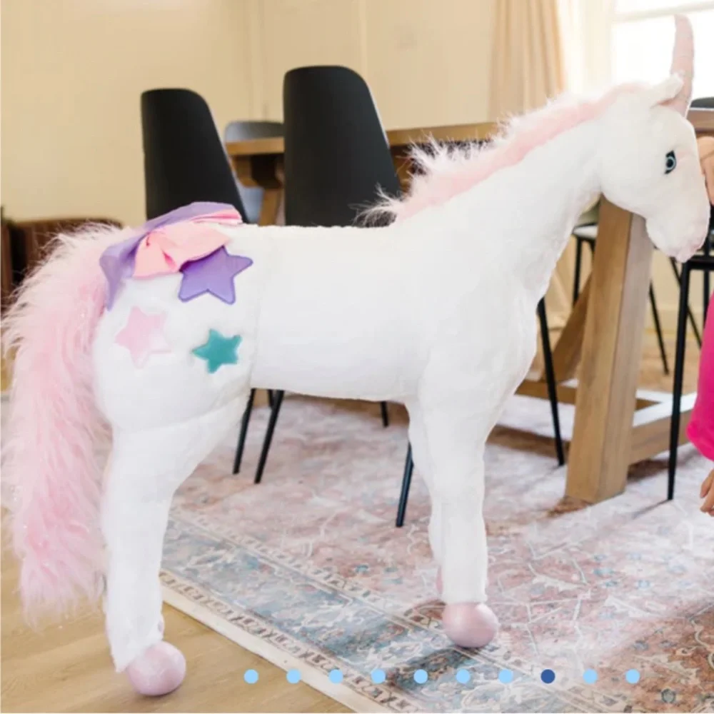 Melissa & Doug Pink and White Unicorn Plush - Picture 3 of 5